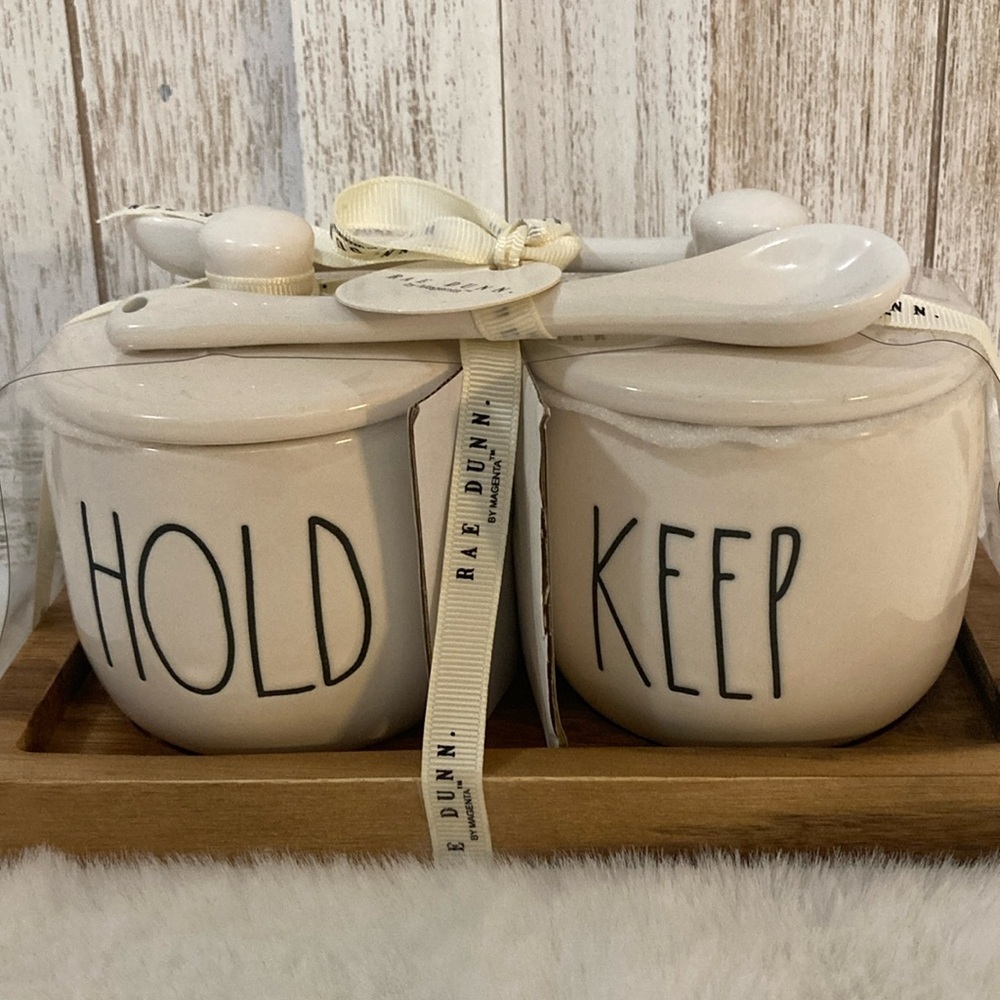Rae Dunn Hold & Keep Containers with Lids & Spoons